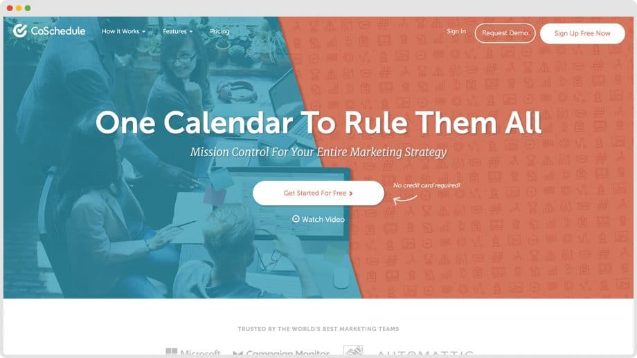 CoSchedule home page