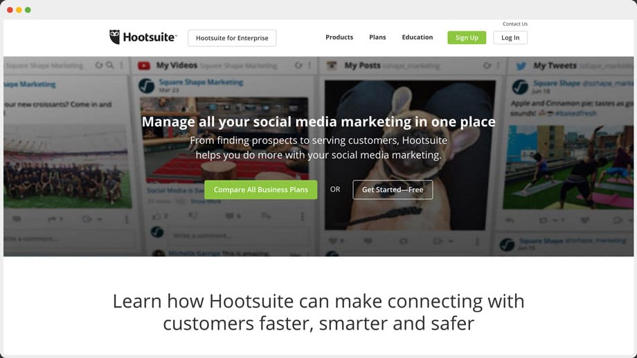 Hootsuite home page