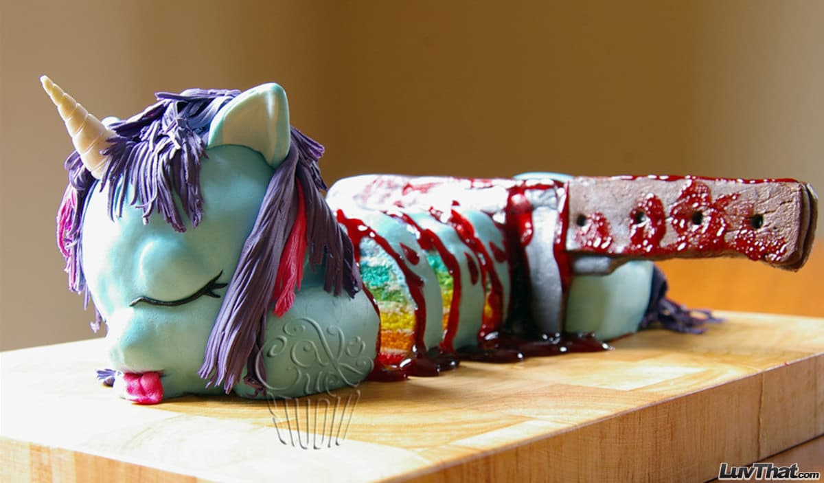 dead unicorn cake