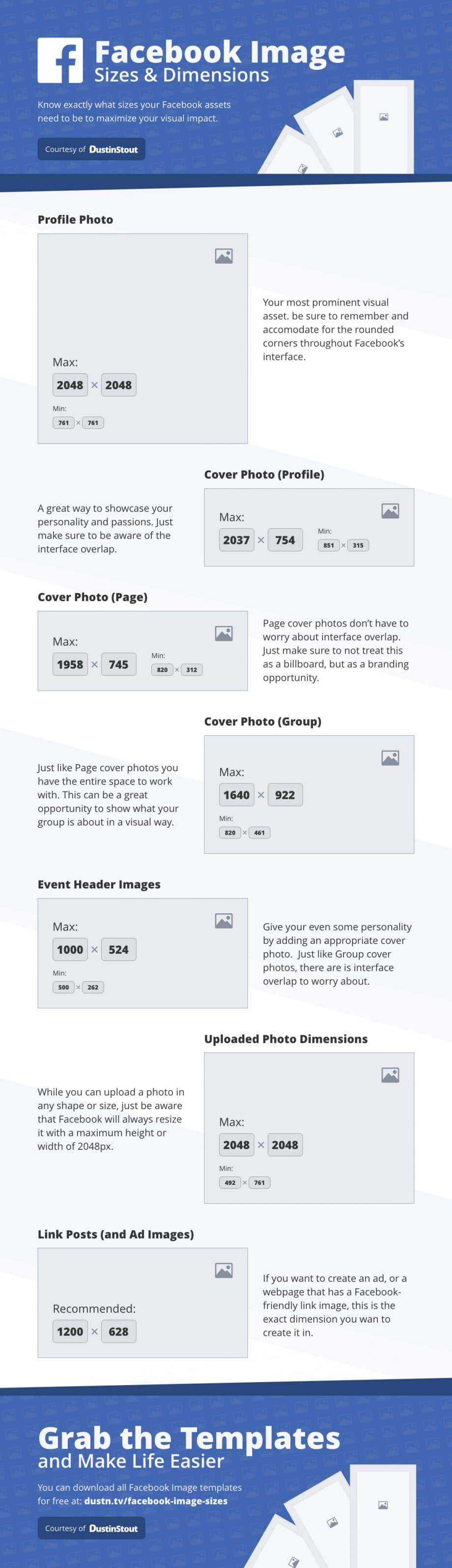 facebook image sizes infographic